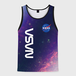 Майка-безрукавка мужская NASA НАСА, цвет: 3D-черный