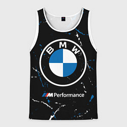 Майка-безрукавка мужская BMW БМВ, цвет: 3D-белый