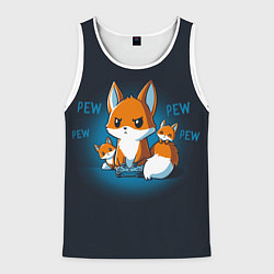 Майка-безрукавка мужская Лисы-геймеры, цвет: 3D-белый