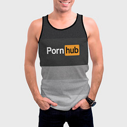 Майка-безрукавка мужская Pornhub, цвет: 3D-черный — фото 2