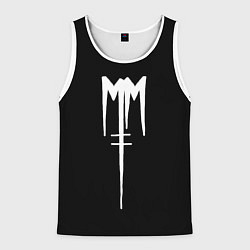Майка-безрукавка мужская Marilyn Manson, цвет: 3D-белый