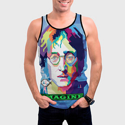 Майка-безрукавка мужская Джон Леннон Imagine, цвет: 3D-черный — фото 2