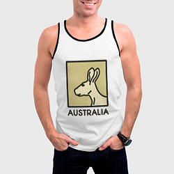 Майка-безрукавка мужская Australia, цвет: 3D-черный — фото 2