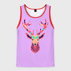 Майка-безрукавка мужская Олень, deer, цвет: 3D-красный