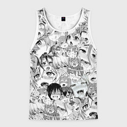 Майка-безрукавка мужская Ahegao monochrome, цвет: 3D-белый