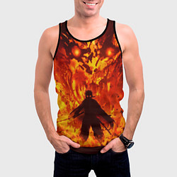 Майка-безрукавка мужская Клинок, рассекающий демонов, цвет: 3D-черный — фото 2