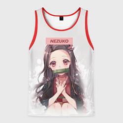 Майка-безрукавка мужская Nezuko, цвет: 3D-красный