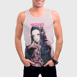 Майка-безрукавка мужская Nezuko, цвет: 3D-белый — фото 2
