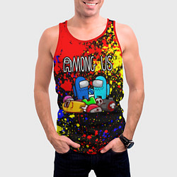 Майка-безрукавка мужская AMONG US, цвет: 3D-красный — фото 2