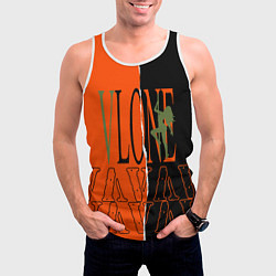 Майка-безрукавка мужская V lone orange dark logo, цвет: 3D-белый — фото 2