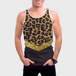 Майка-безрукавка мужская Леопардовый принт, цвет: 3D-белый — фото 2