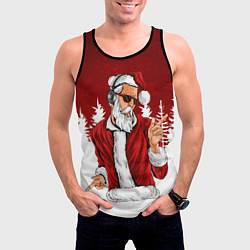 Майка-безрукавка мужская Music Santa, цвет: 3D-черный — фото 2