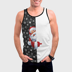 Майка-безрукавка мужская Дедушка Мороз, цвет: 3D-черный — фото 2