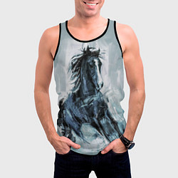 Майка-безрукавка мужская Нарисованный конь, цвет: 3D-черный — фото 2