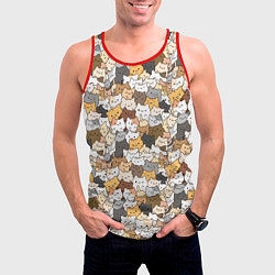 Майка-безрукавка мужская Котики муркотики, цвет: 3D-красный — фото 2