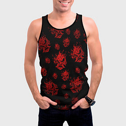 Майка-безрукавка мужская RED SAMURAI PATTERN, цвет: 3D-черный — фото 2