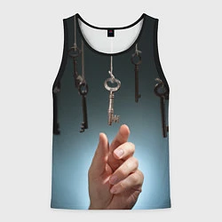 Майка-безрукавка мужская Рука и ключи, цвет: 3D-черный