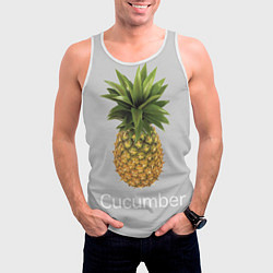 Майка-безрукавка мужская Pineapple cucumber, цвет: 3D-белый — фото 2