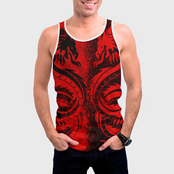 Майка-безрукавка мужская BLACK RED DRAGONS TATOO, цвет: 3D-белый — фото 2