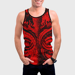 Майка-безрукавка мужская BLACK RED DRAGONS TATOO, цвет: 3D-черный — фото 2