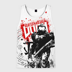 Майка-безрукавка мужская DOOM Eternal, цвет: 3D-белый