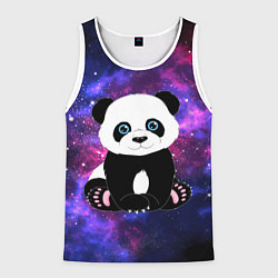 Майка-безрукавка мужская Space Panda, цвет: 3D-белый