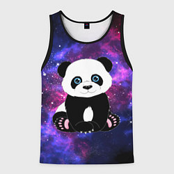 Майка-безрукавка мужская Space Panda, цвет: 3D-черный