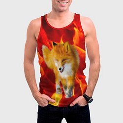 Майка-безрукавка мужская Fire Fox, цвет: 3D-красный — фото 2