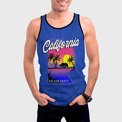 Майка-безрукавка мужская California golden coast, цвет: 3D-черный — фото 2