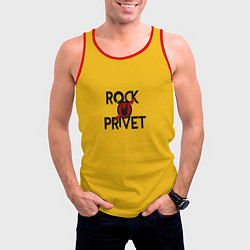 Майка-безрукавка мужская Rock privet, цвет: 3D-красный — фото 2