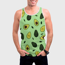 Майка-безрукавка мужская Авокадо, цвет: 3D-белый — фото 2