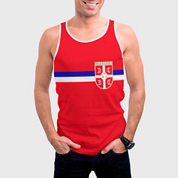 Майка-безрукавка мужская Сборная Сербии, цвет: 3D-белый — фото 2