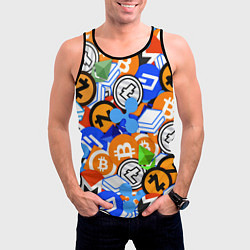 Майка-безрукавка мужская КРИПТОВАЛЮТЫ CRYPTOCURRENCY, цвет: 3D-черный — фото 2