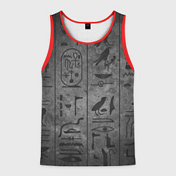 Майка-безрукавка мужская Египетские Иероглифы 3D, цвет: 3D-красный