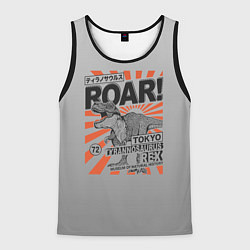 Майка-безрукавка мужская ROAR Tokyo T-rex, цвет: 3D-черный