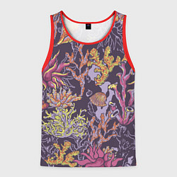 Майка-безрукавка мужская Кораллы, цвет: 3D-красный