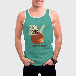 Майка-безрукавка мужская Ping-pong, цвет: 3D-белый — фото 2