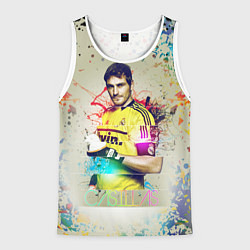 Майка-безрукавка мужская Iker Casillas, цвет: 3D-белый