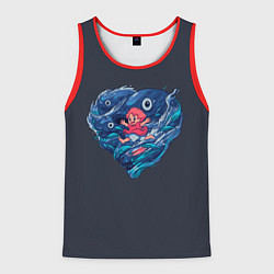 Майка-безрукавка мужская Ocean heart Totoro, цвет: 3D-красный