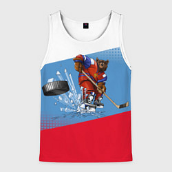 Майка-безрукавка мужская Русский хоккей, цвет: 3D-белый