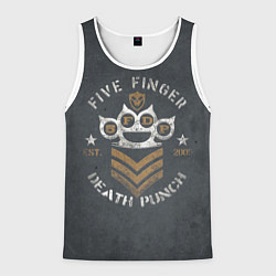 Майка-безрукавка мужская 5FDP est 2005, цвет: 3D-белый