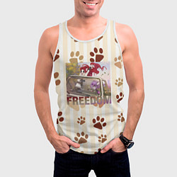 Майка-безрукавка мужская Свободу фурри, цвет: 3D-белый — фото 2
