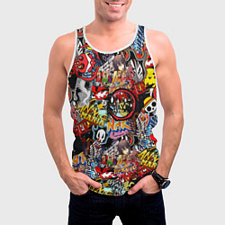 Майка-безрукавка мужская Логотипы Аниме Мультиков, цвет: 3D-белый — фото 2