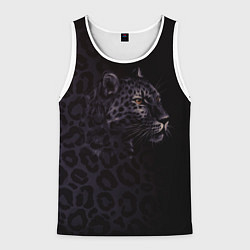 Майка-безрукавка мужская Леопард, цвет: 3D-белый