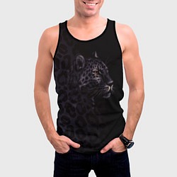 Майка-безрукавка мужская Леопард, цвет: 3D-черный — фото 2