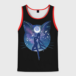 Майка-безрукавка мужская Sailor Moon силуэт, цвет: 3D-красный
