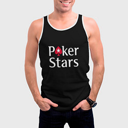 Майка-безрукавка мужская Poker Stars, цвет: 3D-белый — фото 2