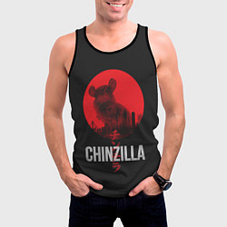 Майка-безрукавка мужская Chinzilla red, цвет: 3D-черный — фото 2