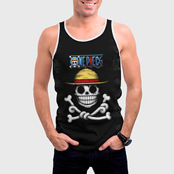 Майка-безрукавка мужская Пираты Соломенной Шляпы One Piece, цвет: 3D-белый — фото 2