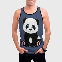 Майка-безрукавка мужская Милая Панда Sweet Panda, цвет: 3D-черный — фото 2